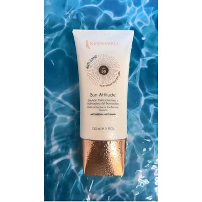 Мультизащитная и активирующая эмульсия для загара Анти-песок Keenwell Multi Protective & Tan Booster Emulsion Anti-Sand SPF50, 150 ml, изображение 2