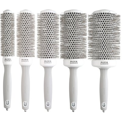 Брашинг Olivia Garden Expert Blowout Speed Wavy Bristles White&Grey, фото 