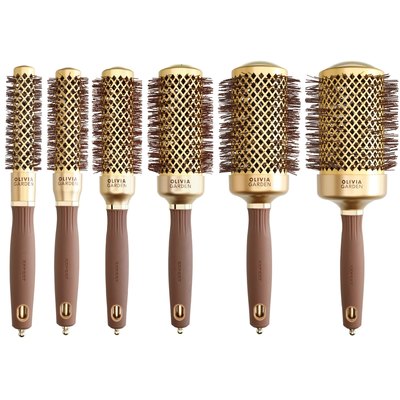 Брашинг для волосся Оlivia Garden Expert Blowout Shine Wavy Bristles Gold&Brown, фото 