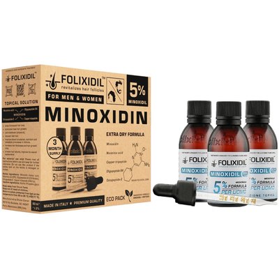 Набір від випадіння волосся Folixidil Minoxidil Set 5%, 3*60 ml, фото 