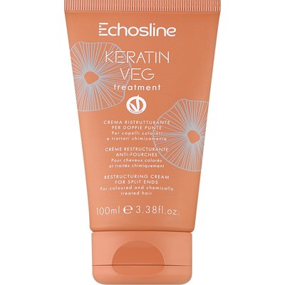 Крем-флюїд від посічених кінчиків Echosline Veg Keratin Treatment Cream, 100 ml, фото 
