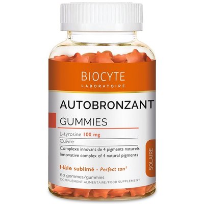Жевательные конфеты для автозагара Biocyte Autobronzant Gummies, 60gummies