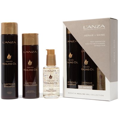 Набор для сияния волос с кератином L'anza Keratin Healing Oil Trio Box