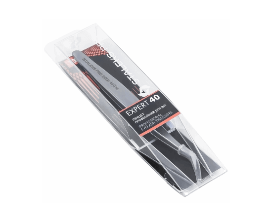 Пинцет профессиональный для ресниц изогнут под углом Staleks Pro Expert 40 Type 13, изображение 3