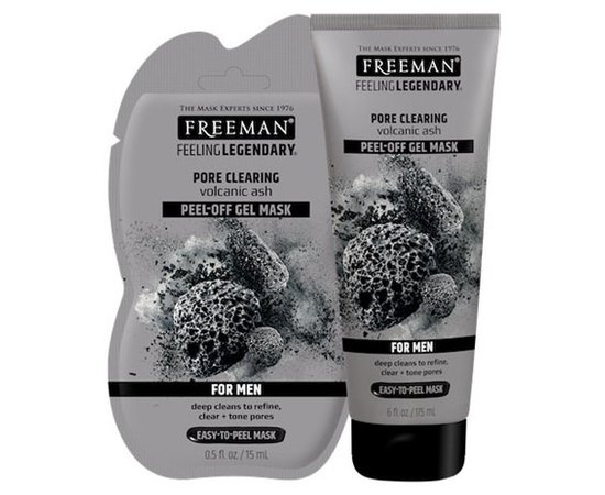 Маска-пленка для мужчин Очищающая поры Вулканический пепел Freeman Feeling Beautiful