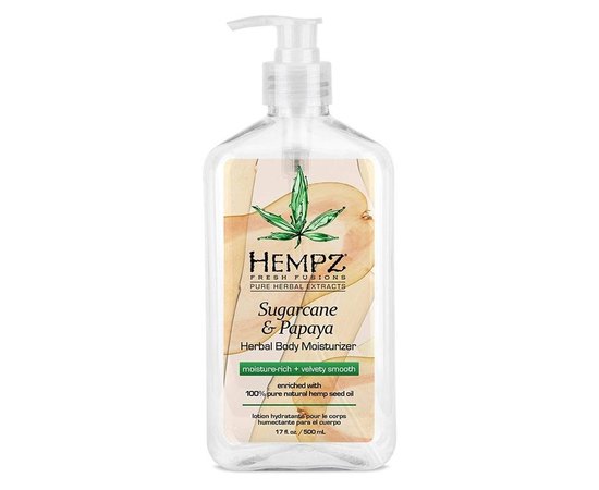 Молочко для тела Тростниковый сахар и Папайя Hempz Sugarcane & Papaya Herbal Body Moisturizer, изображение 2 Молочко для тела Тростниковый сахар и Папайя Hempz Sugarcane & Papaya Herbal Body Moisturizer, изображение 2