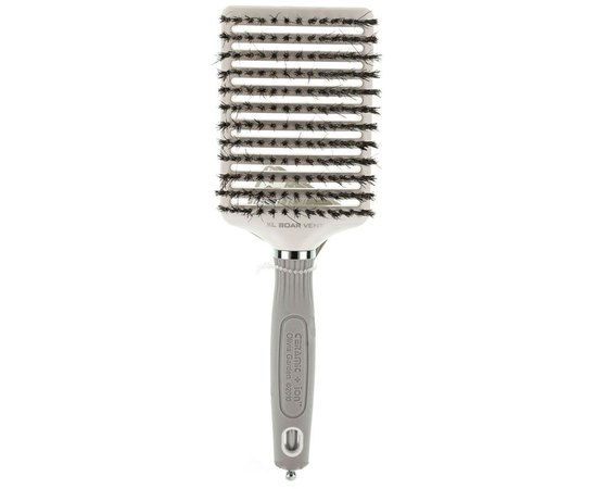 Щетка для разглаживания и укладки волос из 100% натуральной щетины Olivia Garden Ceramic + Ion XL Boar Vent, изображение 2