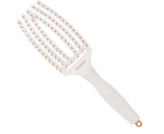 Щетка для волос изогнутая продувная белая Olivia Garden Finger Brush White