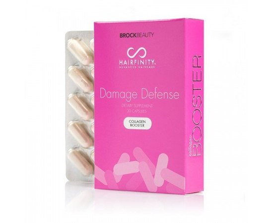 Hairfinity Damage Defense Collagen Booster Бустер з колагеном для пошкодженого волосся (дієтична добавка), 30 капсул, фото 