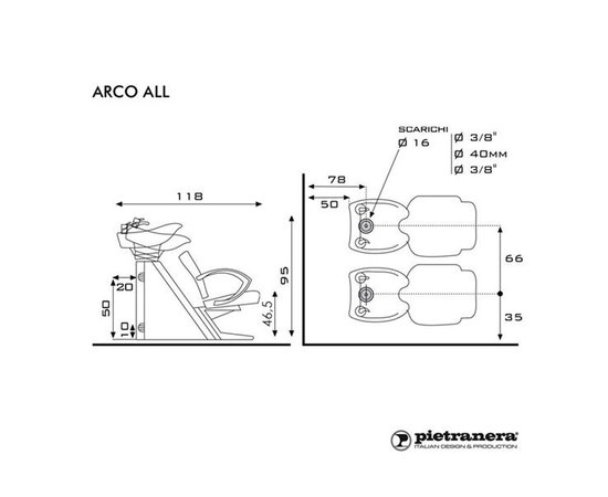 Мойка парикмахерская Pietranera Arco All