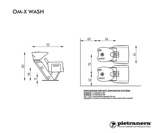 Pietranera Мийка перукарська OM-X WASH, фото _ab__is.image_number.default