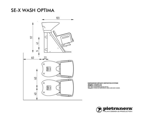 Pietranera мийка перукарська SE-X OPTIMA, фото _ab__is.image_number.default