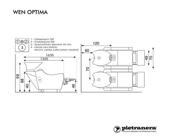 Мойка парикмахерская Pietranera Wen Optima