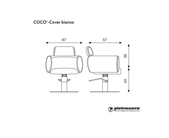 Pietranera Крісло клієнта COCO WHITE COVER, фото 