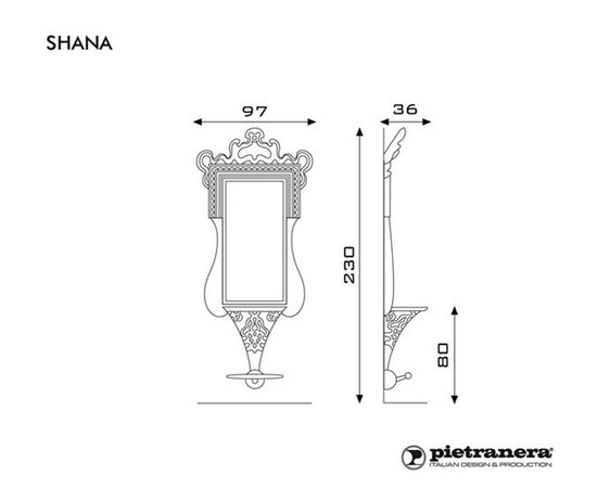 Pietranera зеркало парикмахерское SHANA