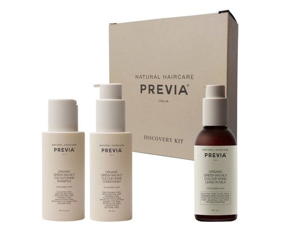 Дорожный набор для волос Previa Natural Haircare Green.