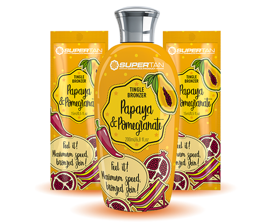 Лосьон с бронзаторами 3х+ тингл эффект SuperTan Papaya & Pomegranate, изображение 5