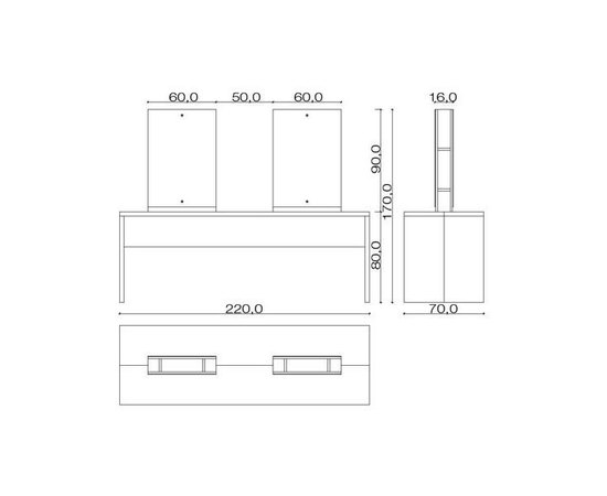 Рабочее место парикмахера Эмерика Velmi Double VM707, изображение 2