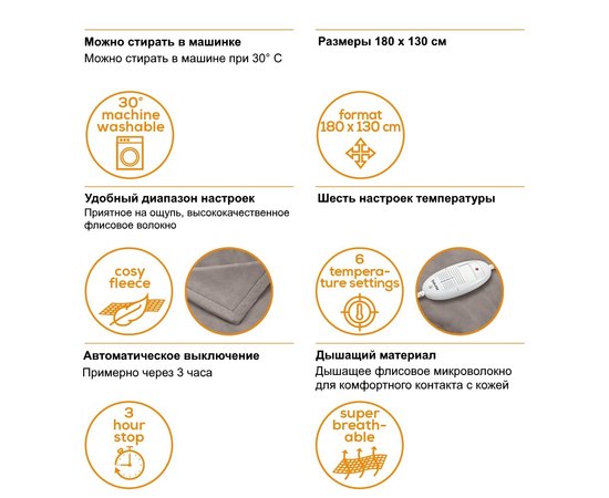 Электроодеяло Beurer Cosy HD 75, изображение 2