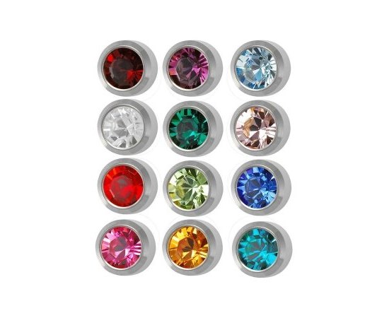 Caflon Blu Mix Bezel Set Stainless Steel Сережки для проколу вух асорті розвальцьовані (без покриття), 12 пар, фото  Caflon Blu Mix Bezel Set Stainless Steel Сережки для проколу вух асорті розвальцьовані (без покриття), 12 пар, фото