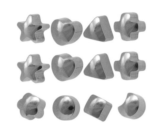 Caflon Gold Mix Shapes Stainless Steel Сережки для проколу Форми асорті (без покриття), 12 пар, фото  Caflon Gold Mix Shapes Stainless Steel Сережки для проколу Форми асорті (без покриття), 12 пар, фото
