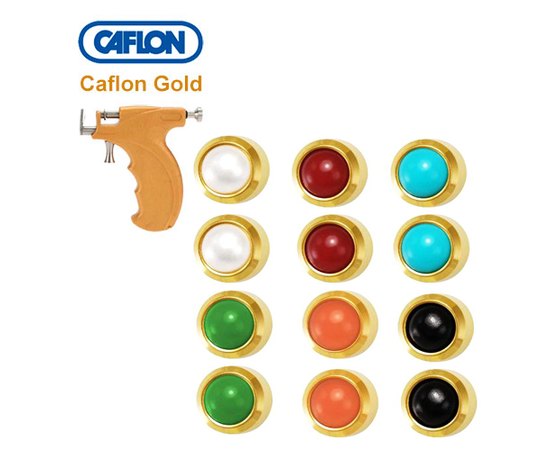 Caflon Gold Mix Bezel Set Stones Сережки для проколу вух перли асорті, 12 пар, фото  Caflon Gold Mix Bezel Set Stones Сережки для проколу вух перли асорті, 12 пар, фото