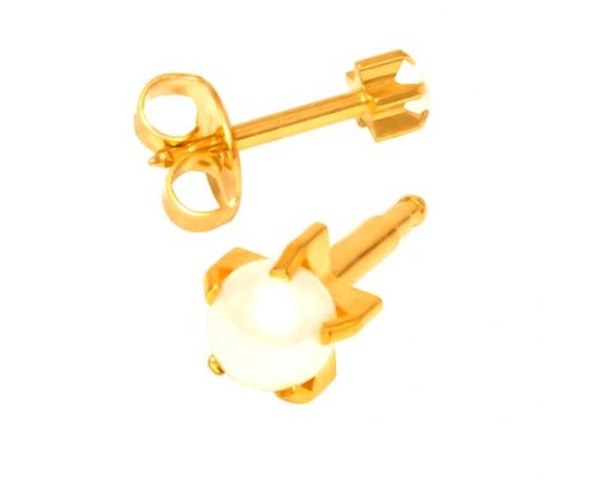 Caflon Gold Claw Set Stones Gold Сережки для проколу вух перли в Крапані (позолота), 12 пар, фото  Caflon Gold Claw Set Stones Gold Сережки для проколу вух перли в Крапані (позолота), 12 пар, фото