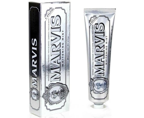 Зубная паста Отбеливающая мята с ксилитолом Marvis Whitening Mint + Xylitol, 85 ml, изображение 4