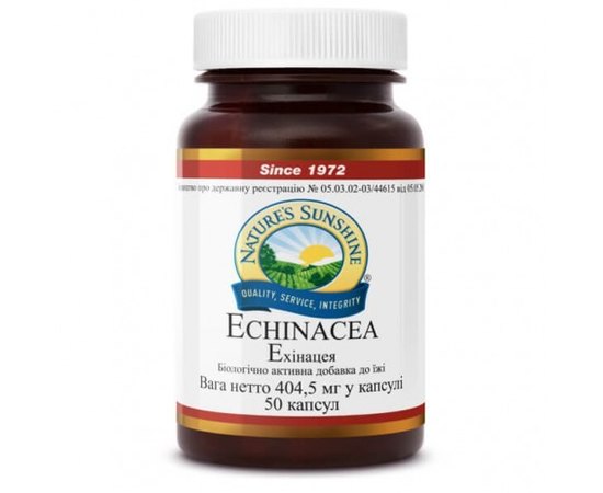 NSP Echinacea Ехінацея, 50 капсул по 404,5 мг, фото 