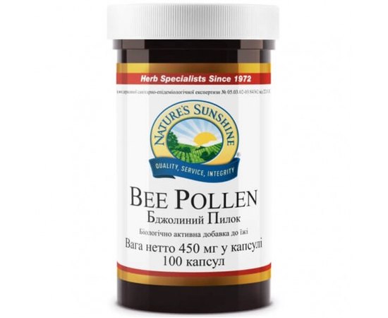 NSP Bee Pollen Бджолиний пилок, 100 капсул по 550 мг, фото _ab__is.image_number.default