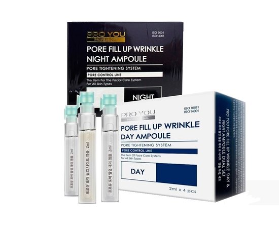 Pro You Pore Fill Up Wrinkle Day & Night Ampoule Dual Set Ампули з концентратом для звуження пор «День і ніч», 8 * 2 мл, фото 