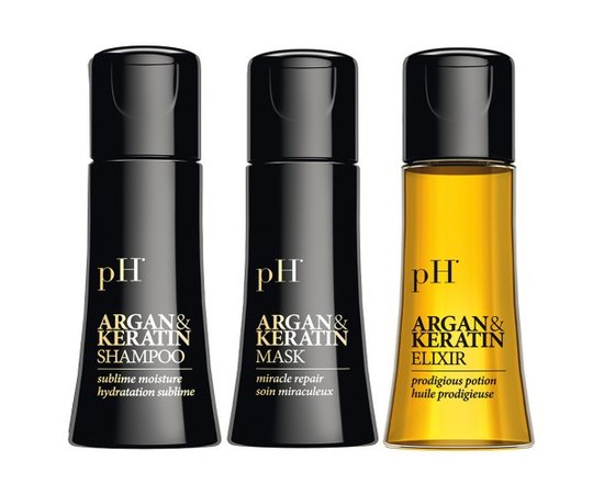 Набор из 3 мини-продуктов Араган и кератин pH Argan & Keratin Illuminating Treatment Kit, изображение 2