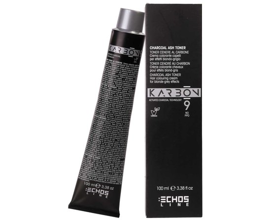 Тонер для волос с активированным углем Echosline Karbon 9 Charcoal Ash Toner, 100 ml