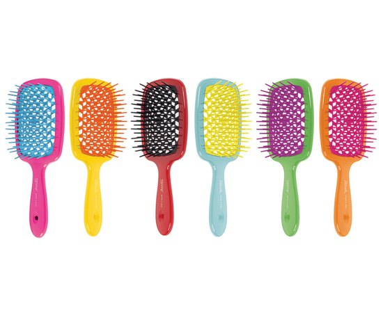 Расческа для волос цветная линия Janeke Color Line Hairbrush With Soft Moulded.