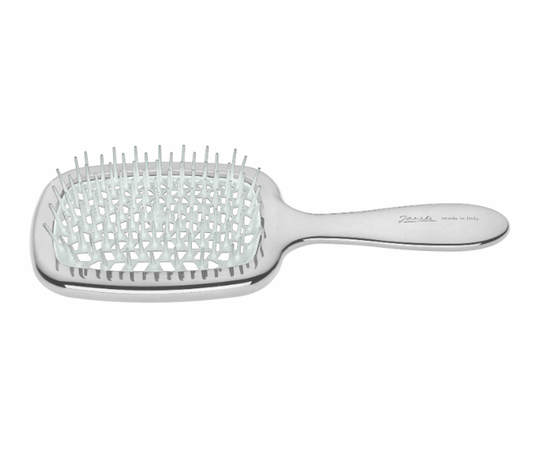 Щетка для волос люкс Janeke Golden/Cromium Brush Rectangular Hairbrush, изображение 2