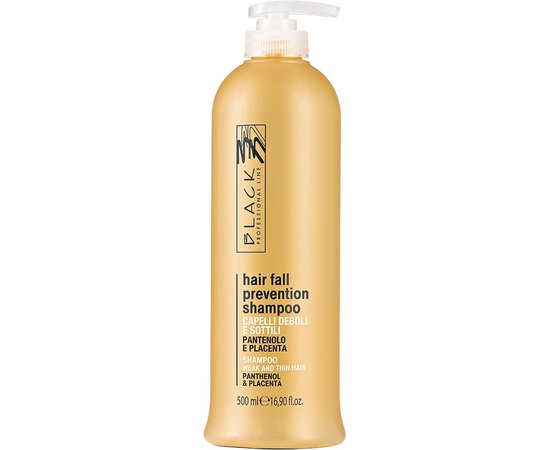 Шампунь против выпадения волос с пантенолом и плацентой Black Professional Line Panthenol & Placenta Shampoo, 500 ml, изображение 2