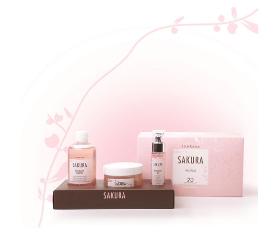 Inebrya Sakura Restorative Kit Набір для відновлення волосся, фото 
