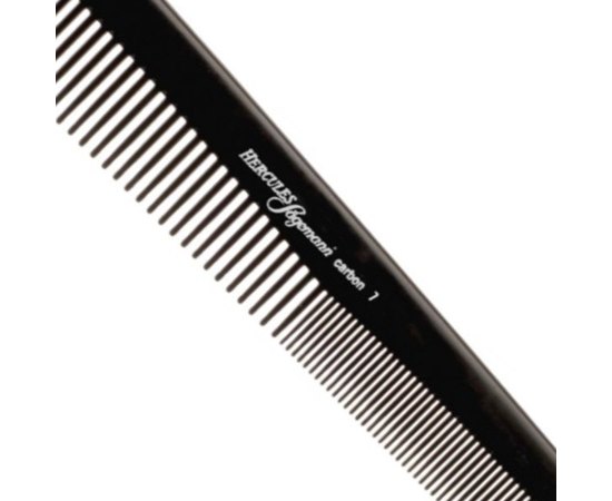 Расческа карбоновая скошенная комбинированная Hercules Carbon Comb HS C7 , изображение 3