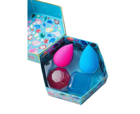 Beautyblender The Original Dripping In Diamonds Набір: 2 спонжа і 2 міні мила для очищення спонжів і кистей, фото _ab__is.image_number.default Beautyblender The Original Dripping In Diamonds Набір: 2 спонжа і 2 міні мила для очищення спонжів і кистей, фото _ab__is.image_number.default