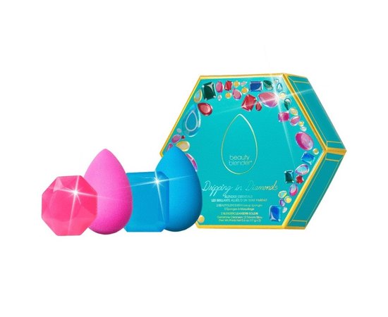 Beautyblender The Original Dripping In Diamonds Набір: 2 спонжа і 2 міні мила для очищення спонжів і кистей, фото _ab__is.image_number.default Beautyblender The Original Dripping In Diamonds Набір: 2 спонжа і 2 міні мила для очищення спонжів і кистей, фото _ab__is.image_number.default