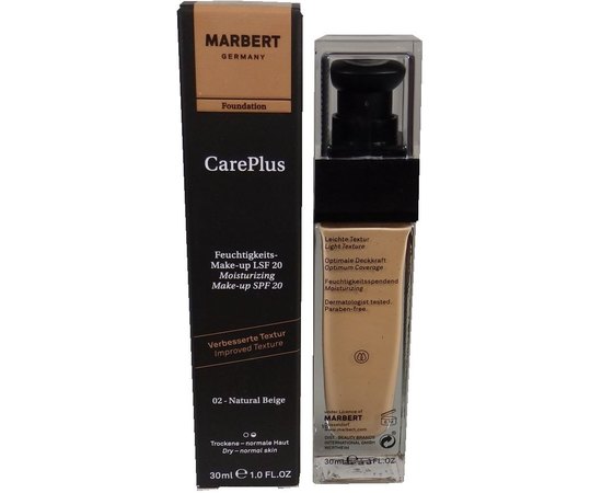 Marbert Foundation CarePlus Moisturizing Make-Up SPF20 Увлажняющий тональный крем, 30 мл, изображение 2