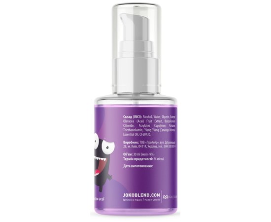 Антисептик гель для рук Асаи-иланг-иланг Joko Blend Acai & Ylang Ylang Anti-Bacterial Hand Gel, 30 ml, изображение 3
