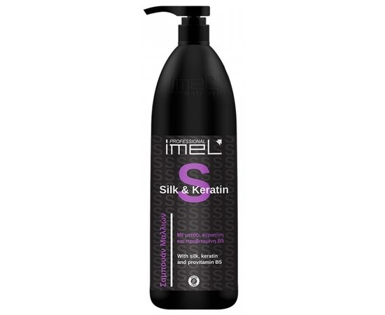 Imel Professional Silk & Keratin Shampoo with silk and keratin Зволожуючий шампунь для сухих і поврежденніх волосся 1000 мл, фото 