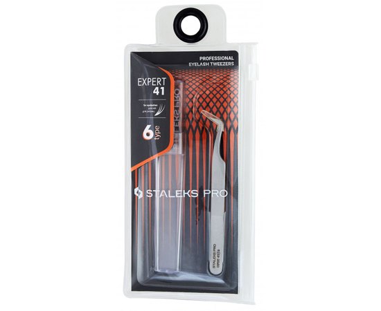 Пинцет профессиональный для ресниц башмачок Staleks Pro Expert 41 Type 6, изображение 2
