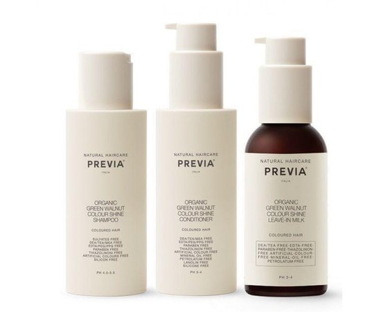 Дорожный набор для волос Previa Natural Haircare Green Walnut.