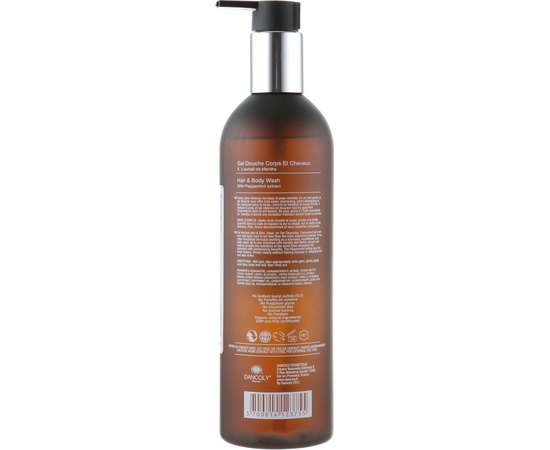 Мужской гель для волос и тела с экстрактом перцовой мяты Angel Professional Black Angel Hair and Body Wash, 400 ml, изображение 2