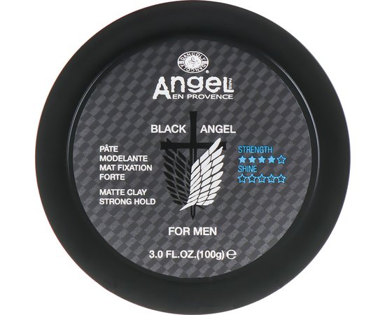 Angel Professional Black Angel Matte Clay Strong Hold Матова глина сильної фіксації, 100 мл, фото 