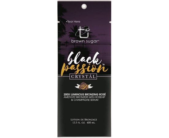 Крем для загара в солярии с аметистовыми бронзантами и маслом шиповника 200X Brown Sugar Black Passion Crystal