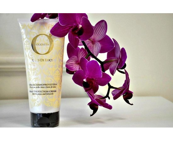 Крем термозащитный с протеинами шелка и семенем льна Barex Olioseta Oro.