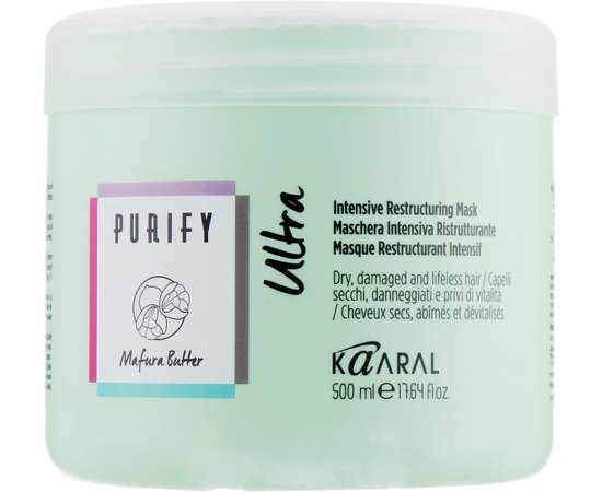 Маска интенсивно восстанавливающая для волос Kaaral Purify Ultra Intensive Restructing Mask, 500 ml, изображение 2